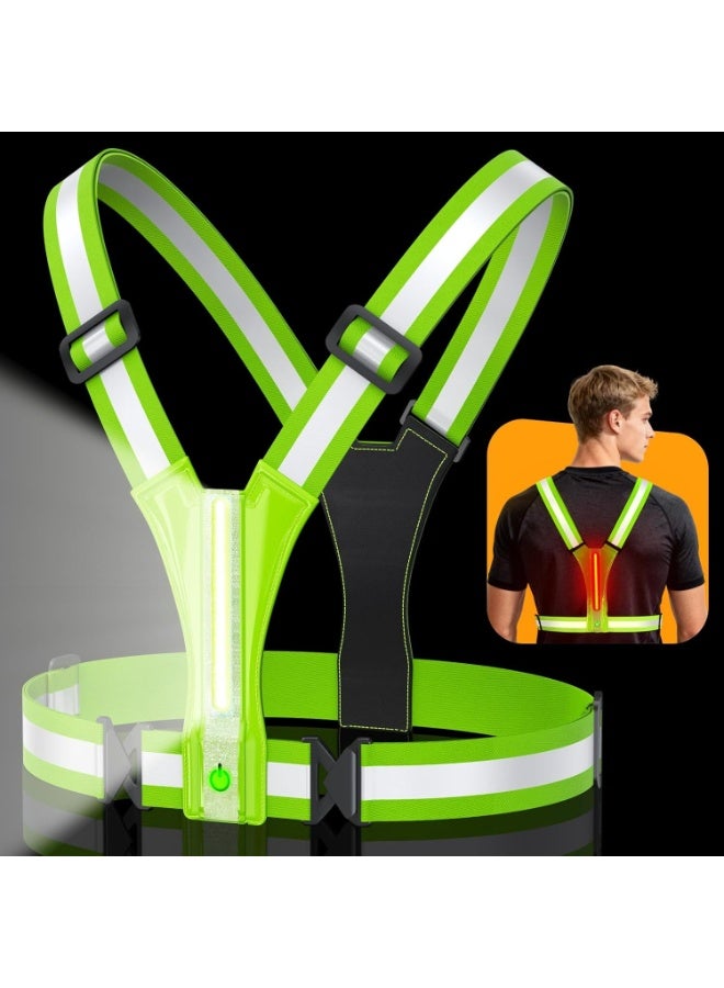 SRLIWHITE LED Reflective Running Vest, Adjustable High-Visibility Safety Gear for Night Running, Walking, Cycling, and Outdoor Activities - Image 2